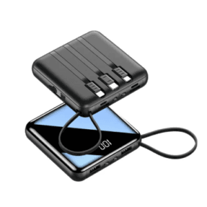 20000mAh Mini Power Bank Built-in 4 Cables Fast Charging Backup External Battery