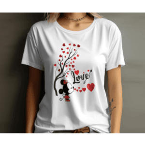 Fashion Ladies Short Sleeve Casual Girl's Love Print Jersey Fabric new T-Shirt For women's fashion