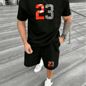Men's T-Shirt Set, Fashionable 23 Pattern Round Neck Short Sleeve Shorts Set, Casual Daily Wear T-Shirt Set