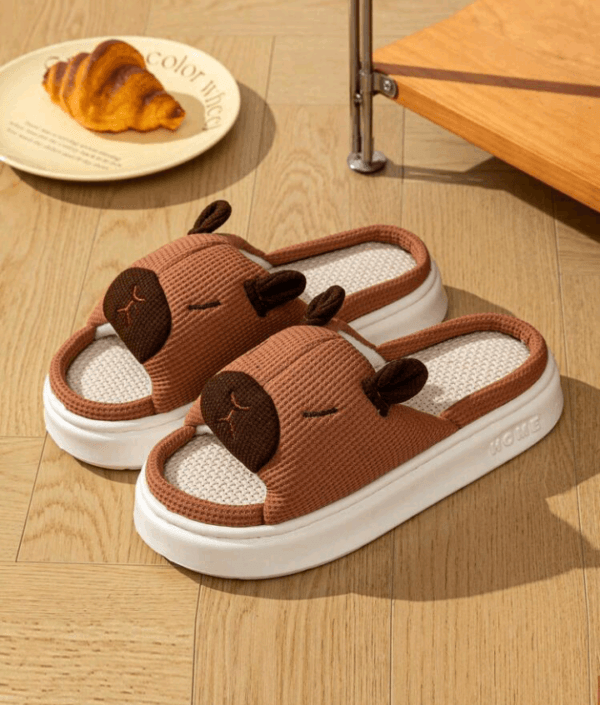 Women's Cute Capybara Cartoon Indoor Home Moisture-Wicking Odor-Resistant Thick-Soled Slippers, Suitable For Spring & Autumn