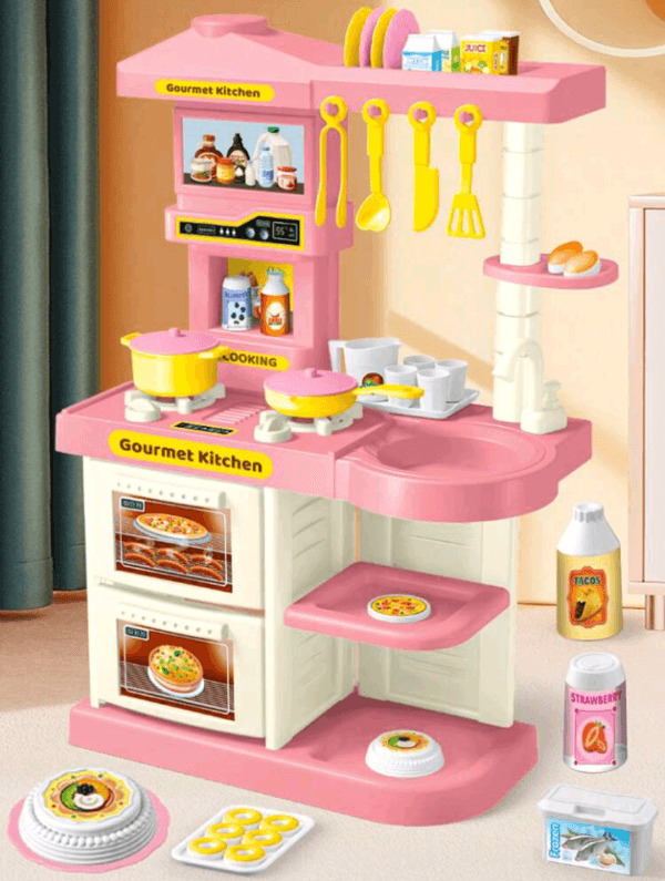 1set Mini Kitchen Playset Pretend Play Toy With Realistic Look And Functional Equipment, Including Tableware, Bakeware, Cookware, Etc. Scene Simulation For Parent-Child,Birthday Gift Interaction And Educational Play, Suitable For Boys And Girls Over 3 Years Old, Birthday Gift,Toys For Girls,Kitchen Toys,Kids Kitchen Sets,Kitchen