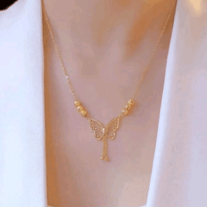 1pc Fashion Stainless Steel Butterfly Pendant Necklace For Women For Daily Decoration