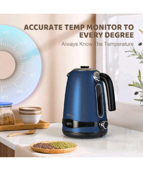 OCTAVO UK Plug 2200W 1.7L Electric Kettle Temperature Control With 7 Heat Settings & LED Display, 304 Stainless Steel Kettle With Auto Shut-Off & Boil-Dry Protection(220V))