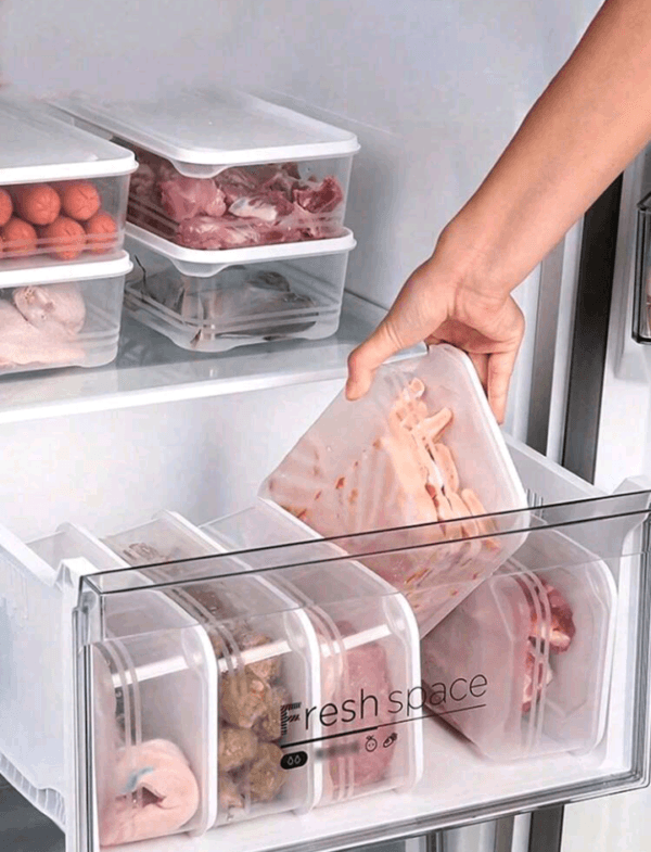 1/3pcs Refrigerator Food Storage Containers With Lids, Stackable Airtight Sealed Boxes For Kitchen Meat, Fruit & Vegetable Preservation Christmas Gift