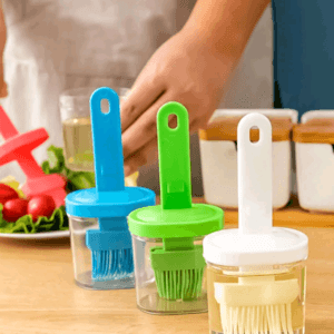 1pc/2pcs Random Color Oil Brush With Storage Box,High Temperature Resistant Silicone Bottle Brush,Portable Barbecue Oil Brush For Camping Barbecue, Salad, Roasting, Cooking, Frying, Baking, PartyHome Kitchen Appliances Accessories Gadgets Tools Christmas Kitchen Stuff Cooking Christmas