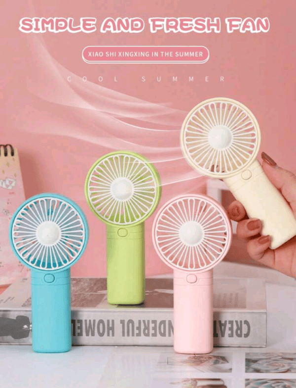 AOYI 1pc Portable Handheld Mini Fan With 1-Speed Adjustment, Powered By AAA Battery, Outdoor Simplified Design With Lanyard