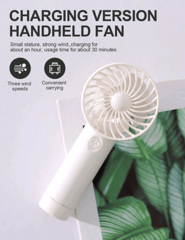 AOYI 1pc 500mAh Rechargeable Battery-Powered Handheld Mini 3-Speed Adjustable Eyelash Fan With USB Charging Cable & Lanyard