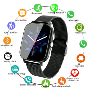 LIGE LIGE smart watch, fashionable smart watch for men and women, waterproof multi-sport mode, heart rate monitoring, blood pressure monitoring, blood oxygen monitoring, sleep monitoring, health monitoring smart bracelet