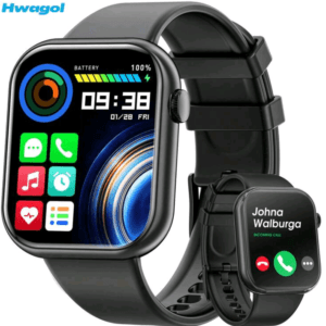 Hwagol 2025 Upgraded Smart Watch (Answer/Make Calls), 1.85 Inch Display 230mAh Battery Capacity Smart Watch, Suitable For Men And Women, Fitness Tracker, Multiple Sports Modes, Step Calorie Counter, Sleep Monitor,Heart Rate, Blood Oxygen Monitor Watch Compatible With IOS Android