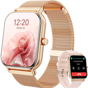 Hwagol Women's Smart Watch 1.83" HD 220mAh Smartwatch For Men Women (Answer/Make Calls), Fitness Watch With 100+ Sports Modes, Sleep Monitor, Activity Trackers Men'Smart Watch For IOS/Android Steel/Silicone Double Strap
