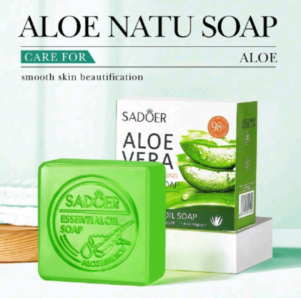 Organic Aloe Vera Soap With Essential Oils - Deep Cleansing, Exfoliator,Moisturizing, And Oil-Control For Face And Hands And Body - Natural And Rich Foam For All Skin Types !
