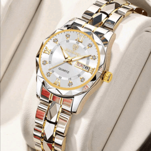 BINBOND BINBOND Luxury Gold Quartz Watch Women's Fashion Women's Watch Waterproof Night Light Stainless Steel Business Leisure Dual Calendar Women's Watch