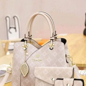 Three Pieces Set Classic Tote Handbag] This Year'S Is The Three Pieces Set Of Mother And Bags, Featuring A Classic Large-Capacity Women'S Casual Tote, A High-End Stylish Handbag With A Vintage Design