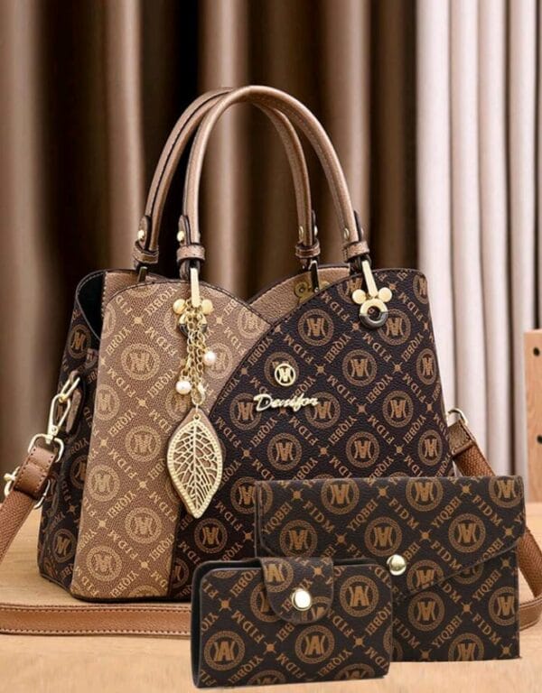 This Year's Popular Three Pieces Set Of Mother And Daughter Bags, Classic Large Capacity Women's Casual Handbag, High-End Temperament Women's Presbyopia Bag