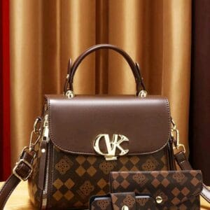Three Pieces Vintage PU Crossbody Bag, Retro Turn Lock Shoulder Bag, Women's Fashion Handbag & Purse