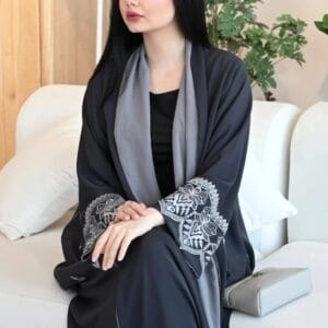 Duja Abaya in Grey, Dubai Abaya