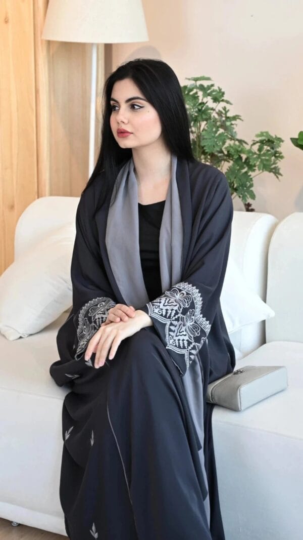 Duja Abaya in Grey, Dubai Abaya