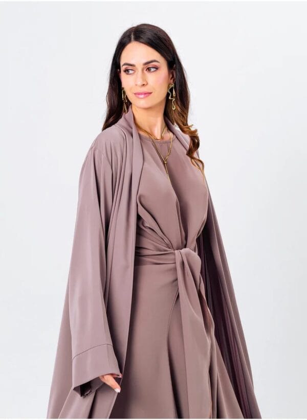 Tie-up Abaya with Inner and Hijab - Image 3