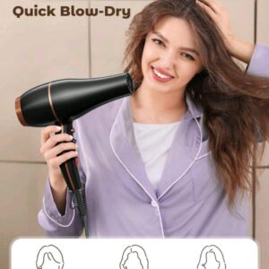 Hair Dryer,Salon-Grade Hair Dryer,One-Button Cold/Hot Air Switch,Four-Level Temperature Control,High-Speed Motor With Two Nozzle Sizes,Suitable For Home And Salon Use - UK Plug