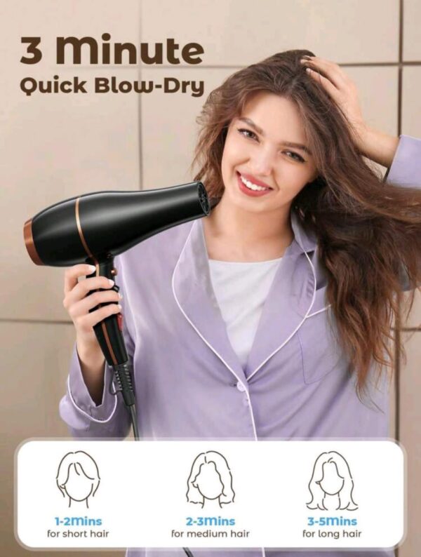 Hair Dryer,Salon-Grade Hair Dryer,One-Button Cold/Hot Air Switch,Four-Level Temperature Control,High-Speed Motor With Two Nozzle Sizes,Suitable For Home And Salon Use - UK Plug