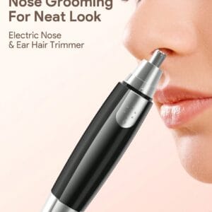 Nose And Ear Hair Trimmer - Professional Grooming- Stainless Steel, 360 Degree Hair Removal - Battery Powered For Seamless Facial Hair Removal - Waterproof And Quiet