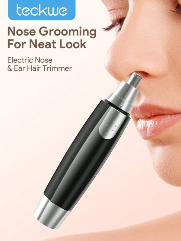 Nose And Ear Hair Trimmer - Professional Grooming- Stainless Steel, 360 Degree Hair Removal - Battery Powered For Seamless Facial Hair Removal - Waterproof And Quiet