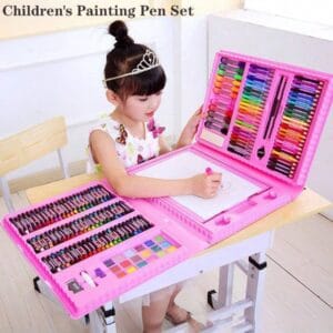 Kids Water Color Marker Set, Children's 42/150/208pcs Painting Brush Art Supplies For 6.1 Festival, Watercolor Pens & Wax Crayons For Preschool & Elementary Students
