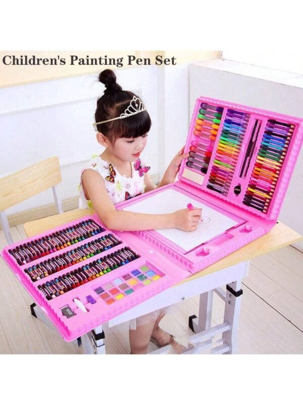 Kids Water Color Marker Set, Children's 42/150/208pcs Painting Brush Art Supplies For 6.1 Festival, Watercolor Pens & Wax Crayons For Preschool & Elementary Students
