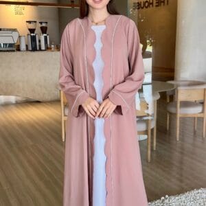 Curves Abaya - Dark Pink