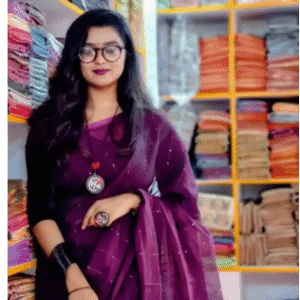 Treandy Collection Tangail Red Colour Halfsilk 12 Hand Chumki Saree For Woman