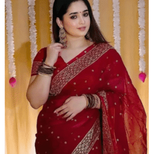 Elegant Stylish Brand New Halfsilk Screen Print Saree For Women - Perfect and Suitable Any Occasion
