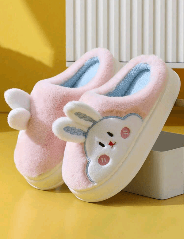 Women's Warm And Cozy Indoor Rabbit Slippers For Winter, Thick Soles, Non-slip, Cute Cartoon Plush Slipper For Home Use - Image 2
