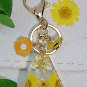 1pc Initial English Letter Keychain Snowflake Resin Pendant Women's Bag Charm Butterfly Tassel Decoration Gift