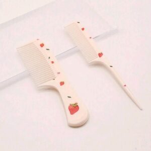 2pcs Cute Comb Set With Cartoon Animal And Food Patterns, Convenient For Home Use Or Travel Hair Brush,Hair Brush,Comb,Hair Tools,Hair Products And Accesories For Barber Salon Beauty Travel Essentials
