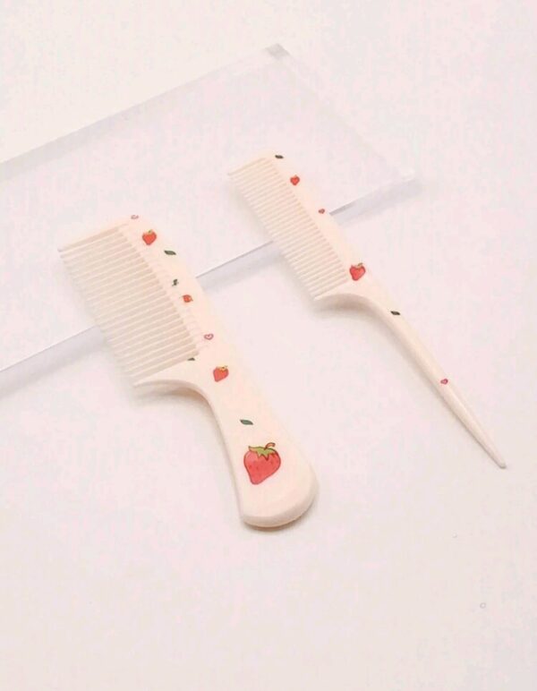 2pcs Cute Comb Set With Cartoon Animal And Food Patterns, Convenient For Home Use Or Travel Hair Brush,Hair Brush,Comb,Hair Tools,Hair Products And Accesories For Barber Salon Beauty Travel Essentials