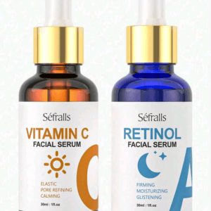 Sefralls 60ml Skincare Face Serum Set - Vitamin C Serum For Radiance, Retinol Serum For Wrinkles