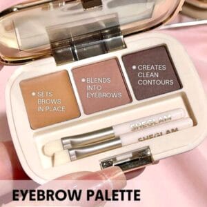 SHEGLAM Full-Filled Eyebrow Palette-101 Dark Brown 3-Color Matte Eyebrow Powder Eyebrow Wax Filling Defining Shaping Eyebrow Makeup With Small Brush Christmas Party Eyebrow Valentine's Day Decor Love Gift Winter Y2K Makeup Party Beach Travel Holiday Camping Outdoors Present Rose Fashion Girl Cosmetic Cosplay Best Trip Festivals Color Fancy Campus School Charm Vibe Women's Day
