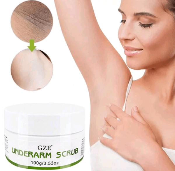 GZE Underarm Scrub With Peppermint, Aloe Vera And Walnut Shell Powder, Underarm Scrub Helps On Removing Odor, Deep Cleanse & Exfoliating, For Legs, Knee, Feet, Hands Whole Body, Armpit Whitening