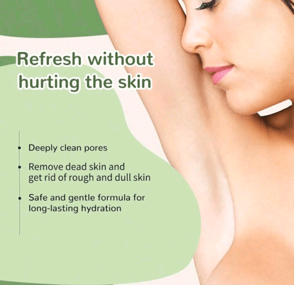 GZE Underarm Scrub With Peppermint, Aloe Vera And Walnut Shell Powder, Underarm Scrub Helps On Removing Odor, Deep Cleanse & Exfoliating, For Legs, Knee, Feet, Hands Whole Body, Armpit Whitening - Image 2