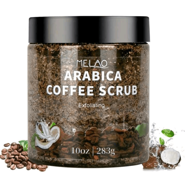 MELAO Arabica Coffee Scrub - Exfoliating Scrub For Smooth & Glowing Skins | Reduce Stretch Marks, Acne & Cellulite | Gift For Coffee Lovers