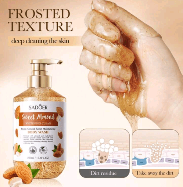 Sweet Almond Frosted Whitening And Moisturizing Bath Gel Cleaning Bath Liquid 500ML - Image 2