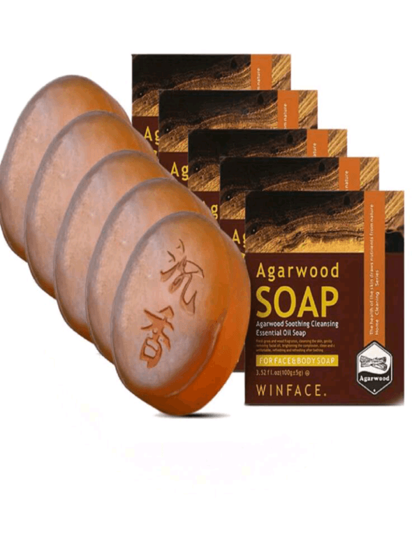 5pcs Agarwood Soap Cross-Border E-Commerce Supply Perfumed Fragrance Soothing Balm Fragrance Soap Body Cleansing Bath Soap