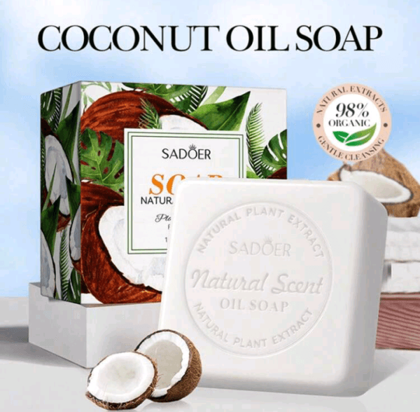 Coconut Oil Moisturizing Soap Bar, 100g - Hydrates & Softens Skin, Increases Elasticity, Full Body Use, Formaldehyde-Free 100g
