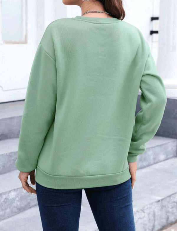 INAWLY Butterfly & Floral Print Drop Shoulder Sweatshirt,Long Sleeve Tops - Image 2