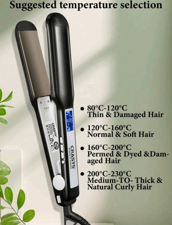 CRASTS CRASTS Professional Hair Straightener,MCH Heatting Fast,LCD Dispaly,Quick Temperature Adjustment,Titanium Hard Plate,Home&Salon Use,Hair Care Gift - Image 4
