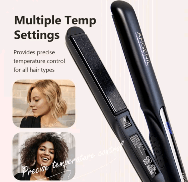 ANGENIL 【US】ANGENIL Professional Ceramic Flat Iron Hair Straightener and Curler 2 In 1, Argan Oil Flat Iron Curling Iron In One, Fast Heating Hair Straightening Styling Iron, Dual Voltage Flat Iron for Women Gift - Image 2