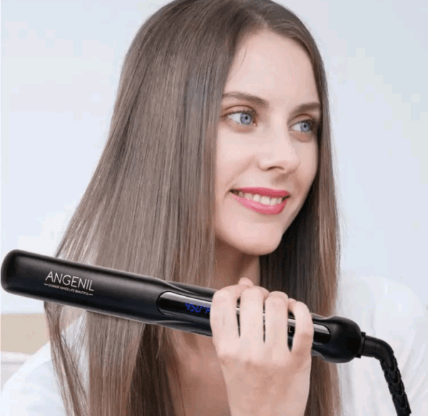 ANGENIL 【US】ANGENIL Professional Ceramic Flat Iron Hair Straightener and Curler 2 In 1, Argan Oil Flat Iron Curling Iron In One, Fast Heating Hair Straightening Styling Iron, Dual Voltage Flat Iron for Women Gift - Image 3