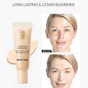 MISTINE Liquid Foundation Makeup 5g Full Coverage Foundation For Oily Skin,24 Hour Oil Control Makeup Foundation,Skin-Caring,Moisturizing Formula,Waterproof Foundation,Matte Finish, 1 Pack