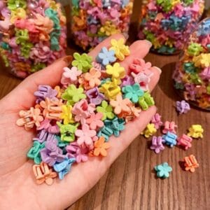 50pcs Women Solid Flower Design Cute Hair Claw For Hair Decoration For Back To School Valentine's Day Valentines