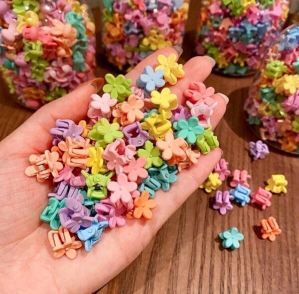 50pcs Women Solid Flower Design Cute Hair Claw For Hair Decoration For Back To School Valentine's Day Valentines